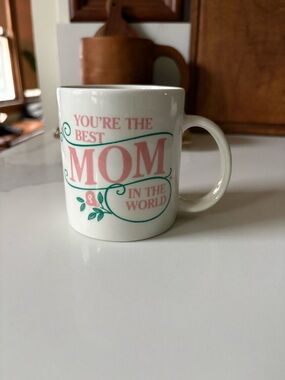 Mother's Day You’re The Best Mom In The World Ceramic Mug Vintage Flowers EUC